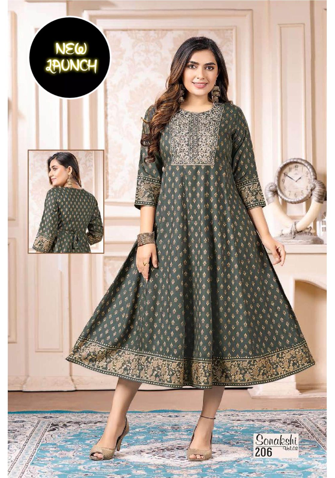 Beauty Sonakshi 2 Rayon Printed Ethnic Wear Anarakli Kurti Collection